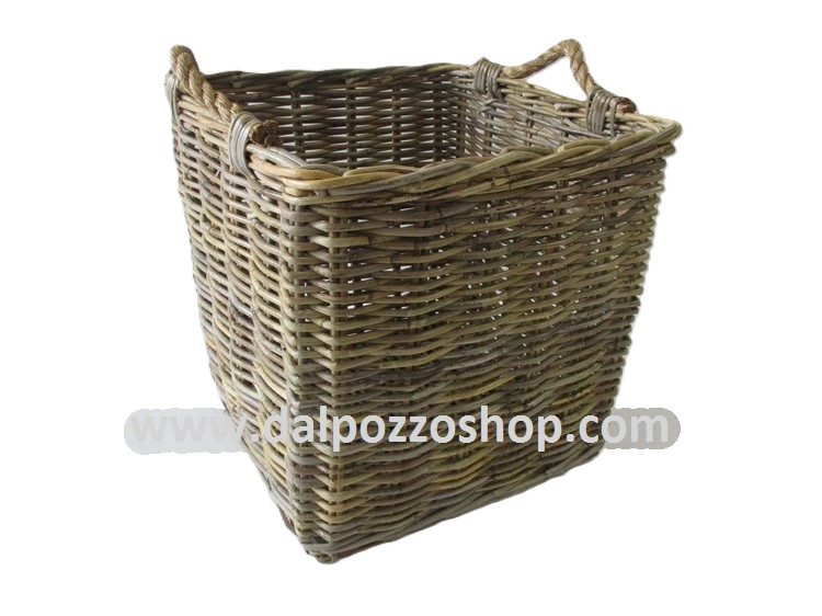 CK9002/1 CESTO PORTA LEGNA GIUNCO KUBO VIMINI CM 45X45X46/49 H  CK9002/1 CESTO PORTA LEGNA GIUNCO KUBO VIMINI CM 45X45X46/49 H